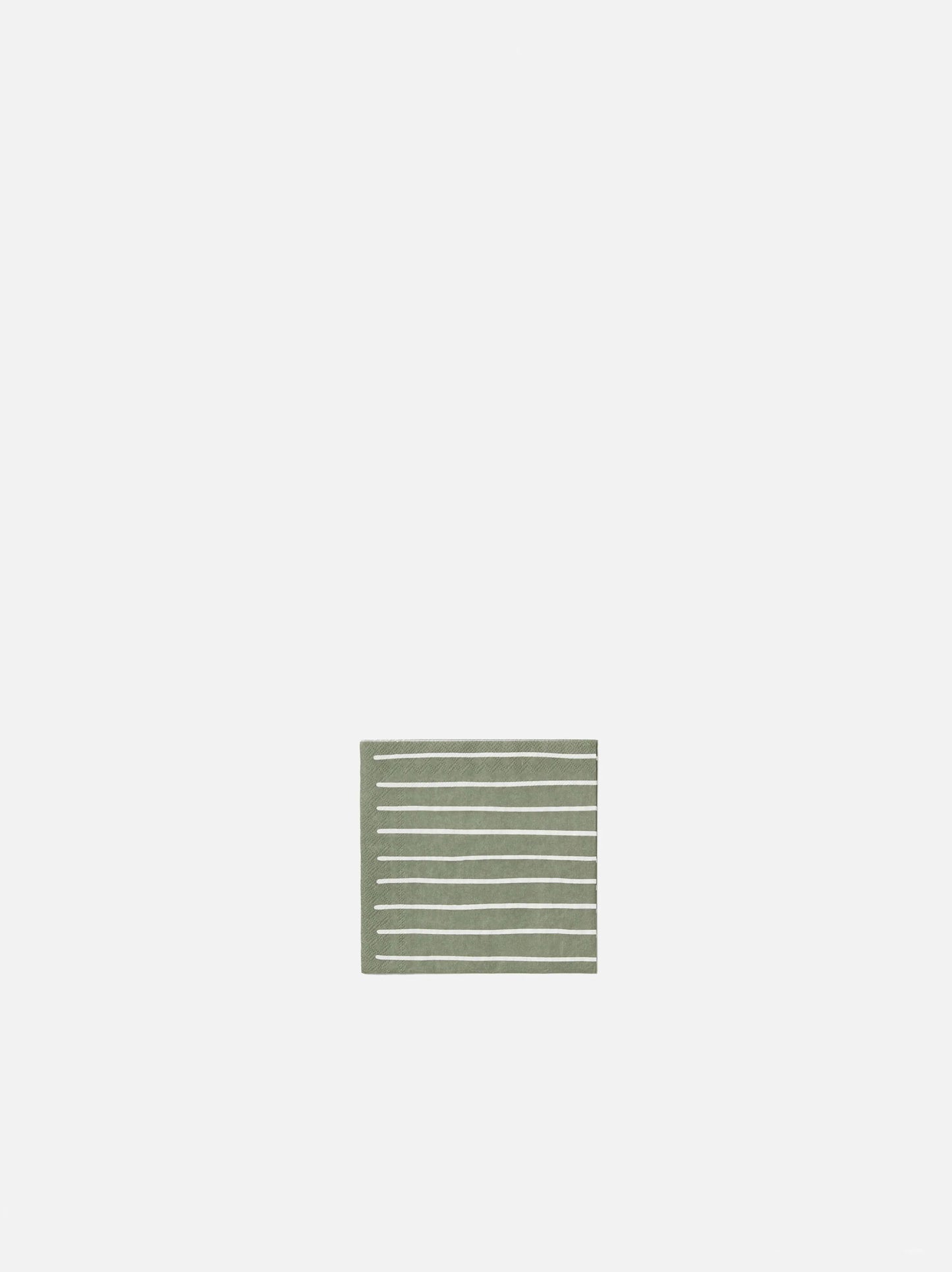 Citta Stripe Olive White Cocktail Napkins