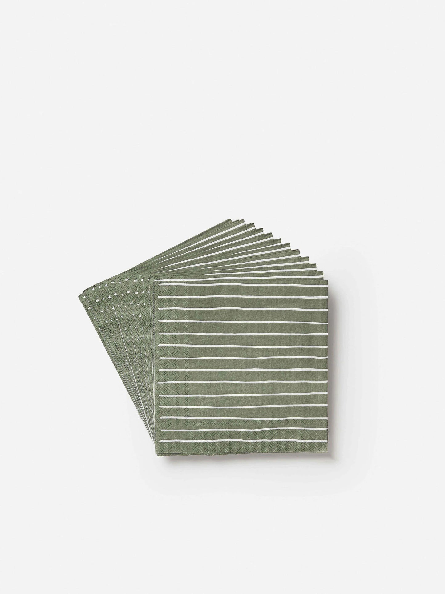 Citta Stripe Olive White Dinner Napkins