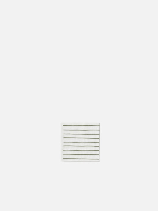 Citta Stripe White Olive Cocktail Napkins