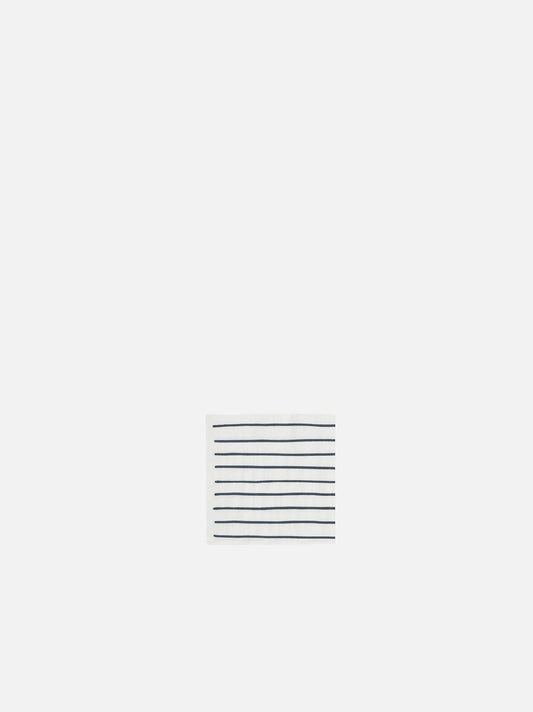 Citta Stripe White Navy Cocktail Napkins