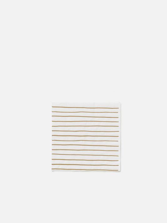 Citta Stripe White Mustard Dinner Napkins