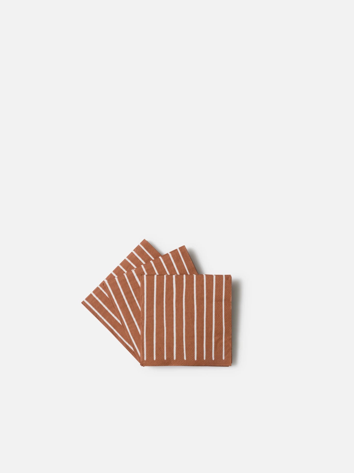 Citta Stripe Brick White Cocktail Napkins