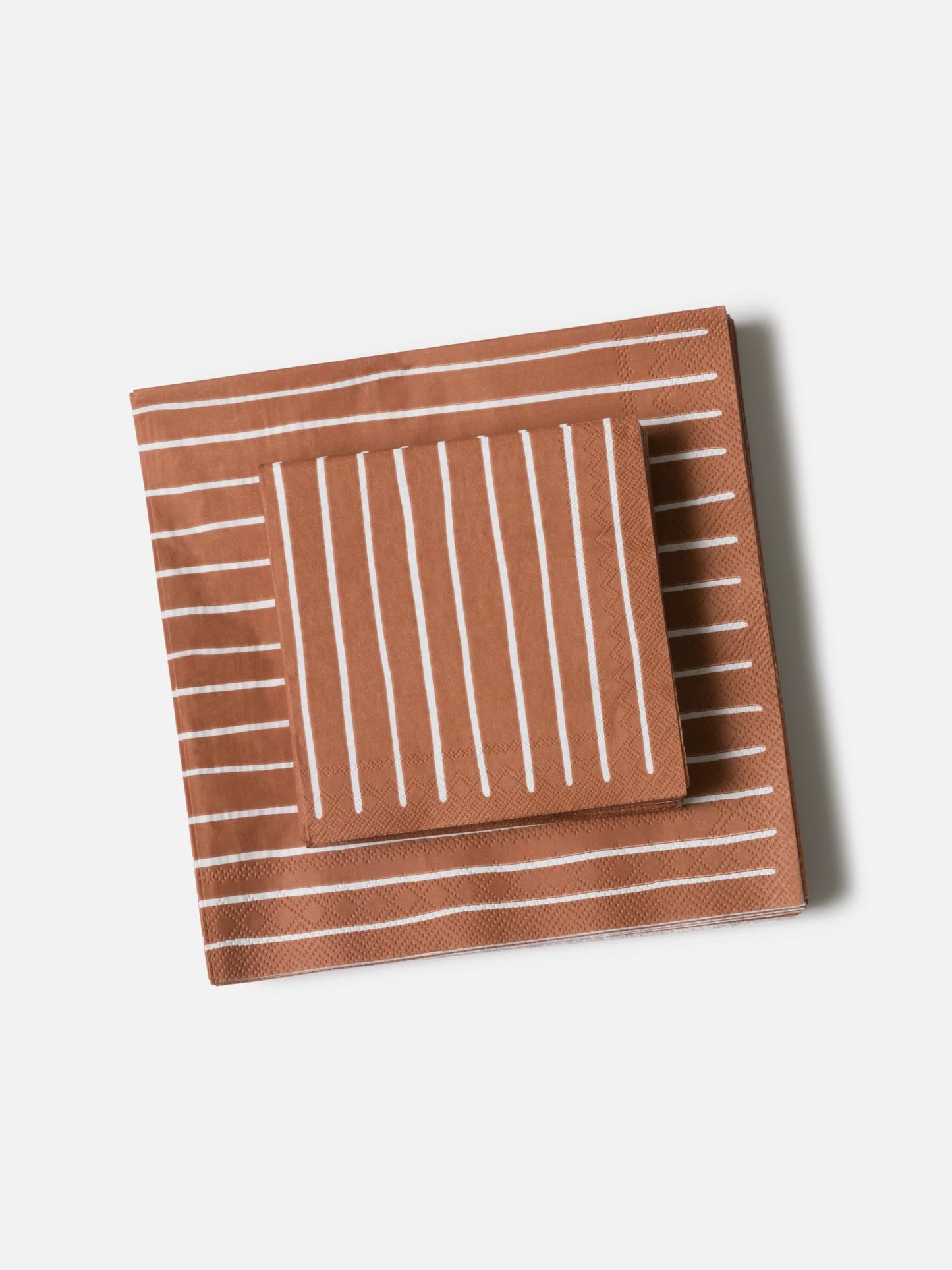 Citta Stripe Brick White Cocktail Napkins
