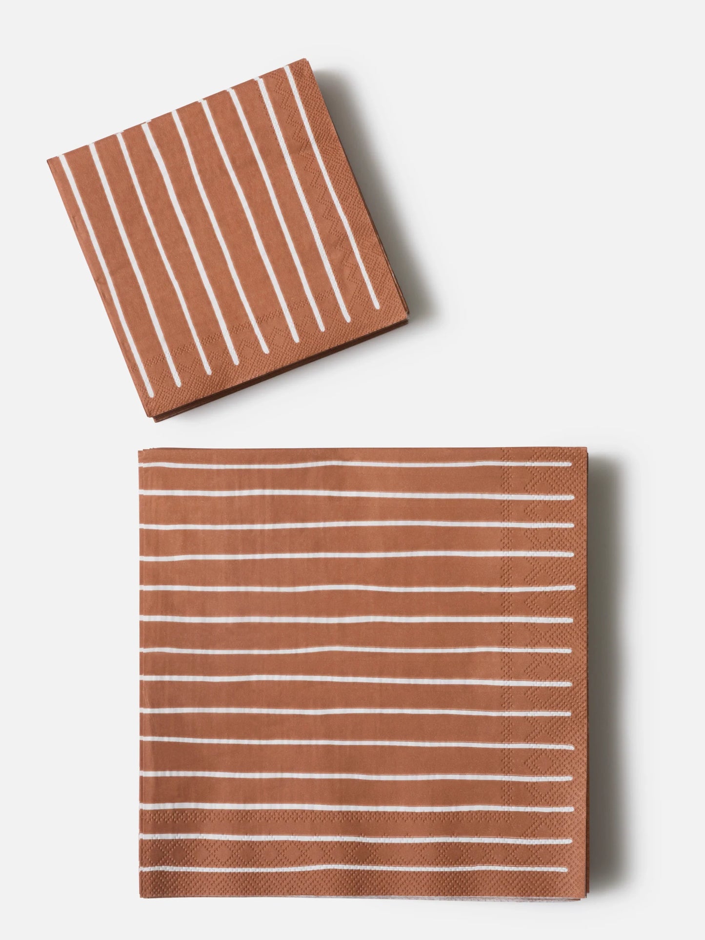 Citta Stripe Brick White Cocktail Napkins