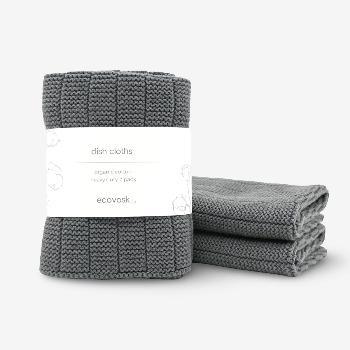 Ecovask Heavy Duty Dishcloth 2pk Graphite