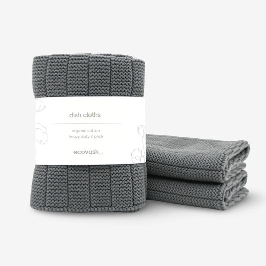 Ecovask Heavy Duty Dishcloth 2pk Graphite