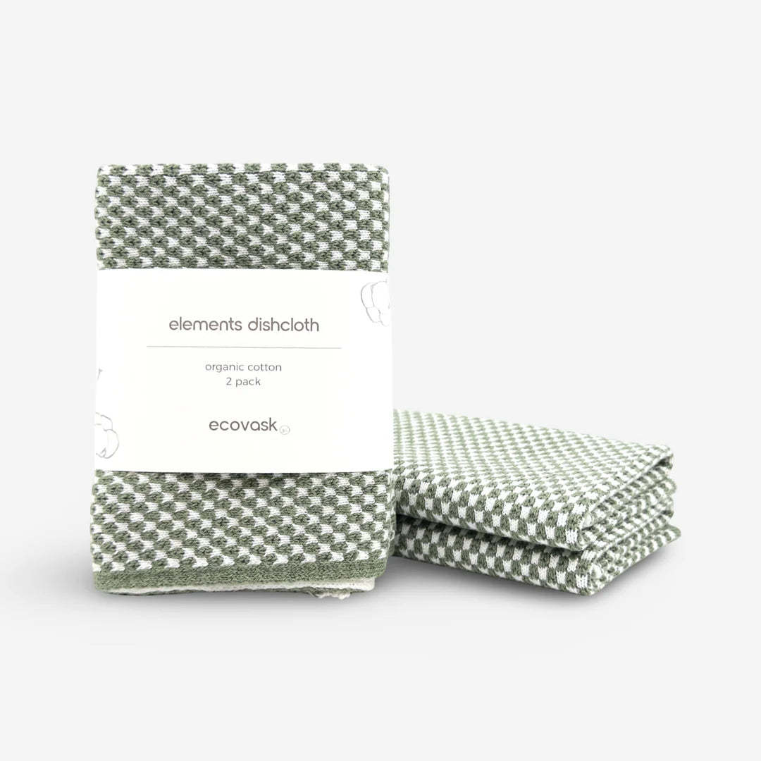 Ecovask Elements Dishcloth 2pk Matcha