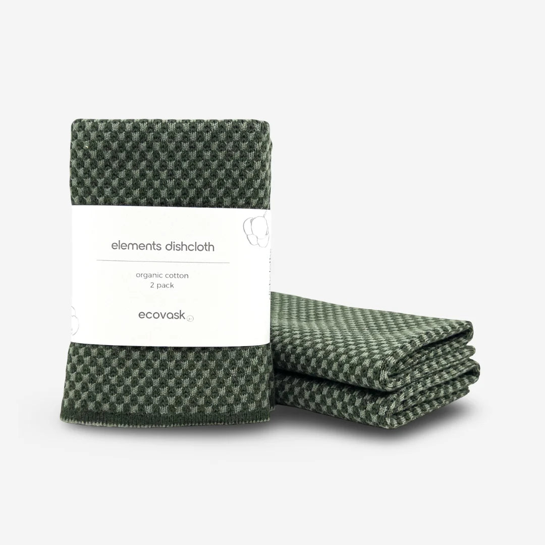 Ecovask Elements Dishcloth 2pk Fern