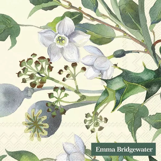 Emma Bridgewater Winter Flowers Cream Cocktail Napkins