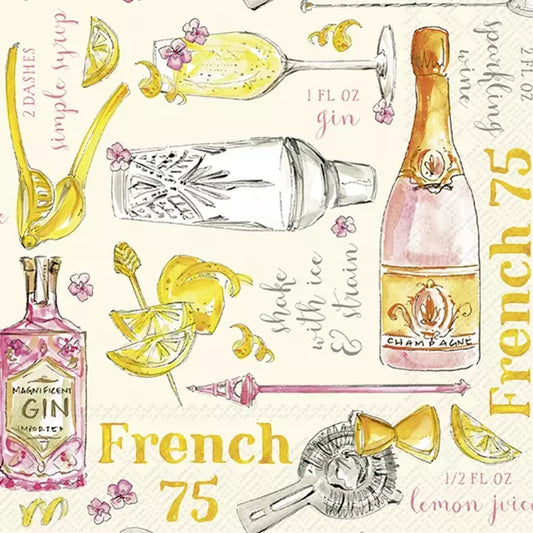 French 75 Cocktail Napkins