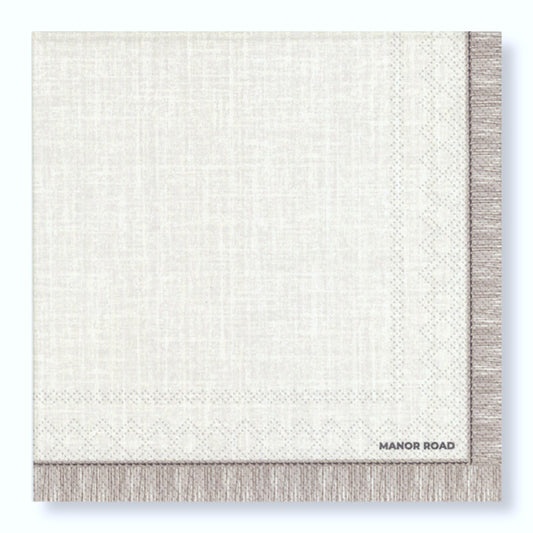 Manor Road Fringed Beige Dinner Napkins