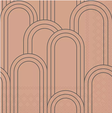 Geometric Lines Black & Terracotta Luncheon Napkins