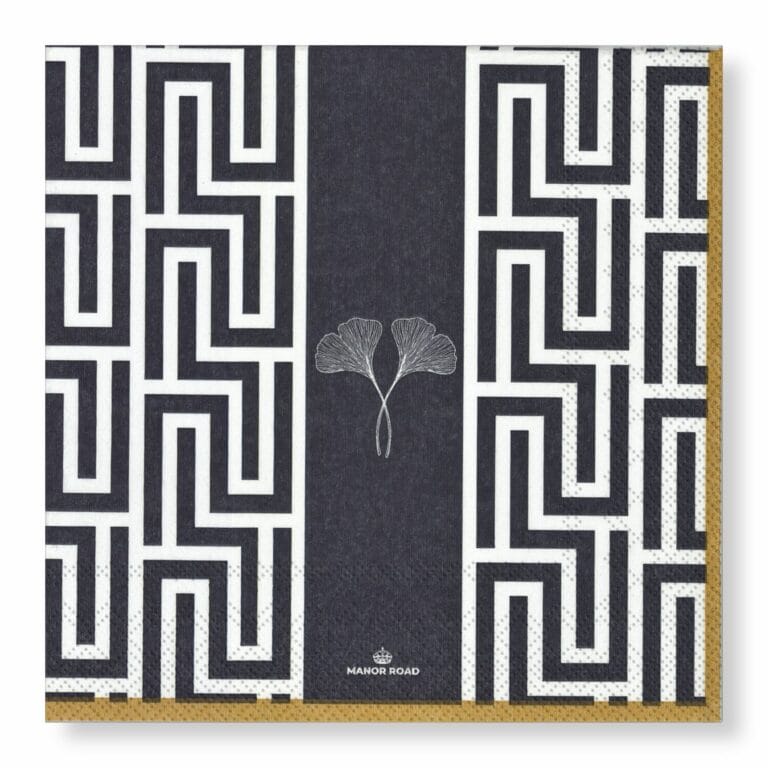 Manor Road Gingko Navy Luncheon Napkins