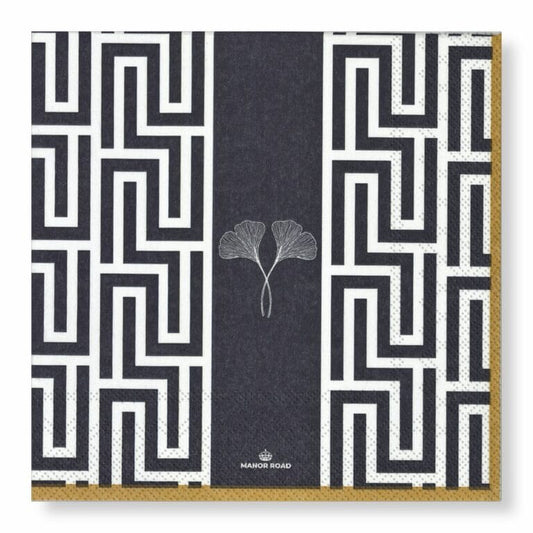 Manor Road Gingko Navy Dinner Napkins