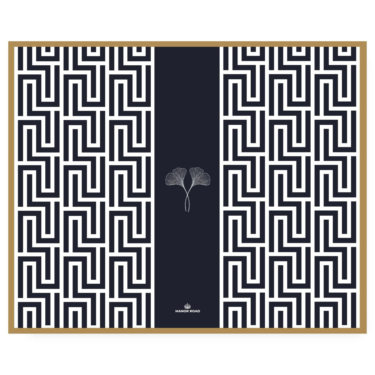 Manor Road Gingko Navy Paper Placemat Pad