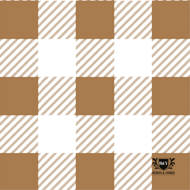 Byron & Yorke Gold Gingham Cocktail Napkins