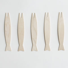 Green Bean Wooden Fish Fork 100pk