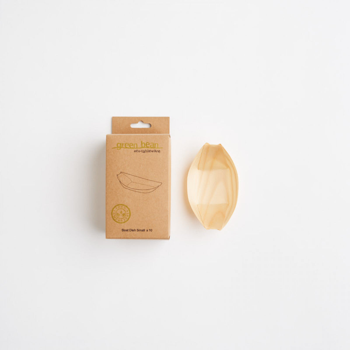 Green Bean Wooden Boat Dish Mini 25pk