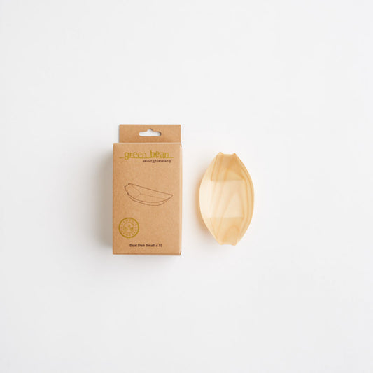 Green Bean Wooden Boat Dish Small 25pk