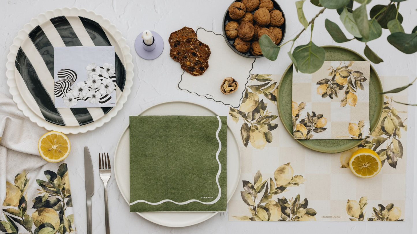 Manor Road Citrons Cocktail Napkins
