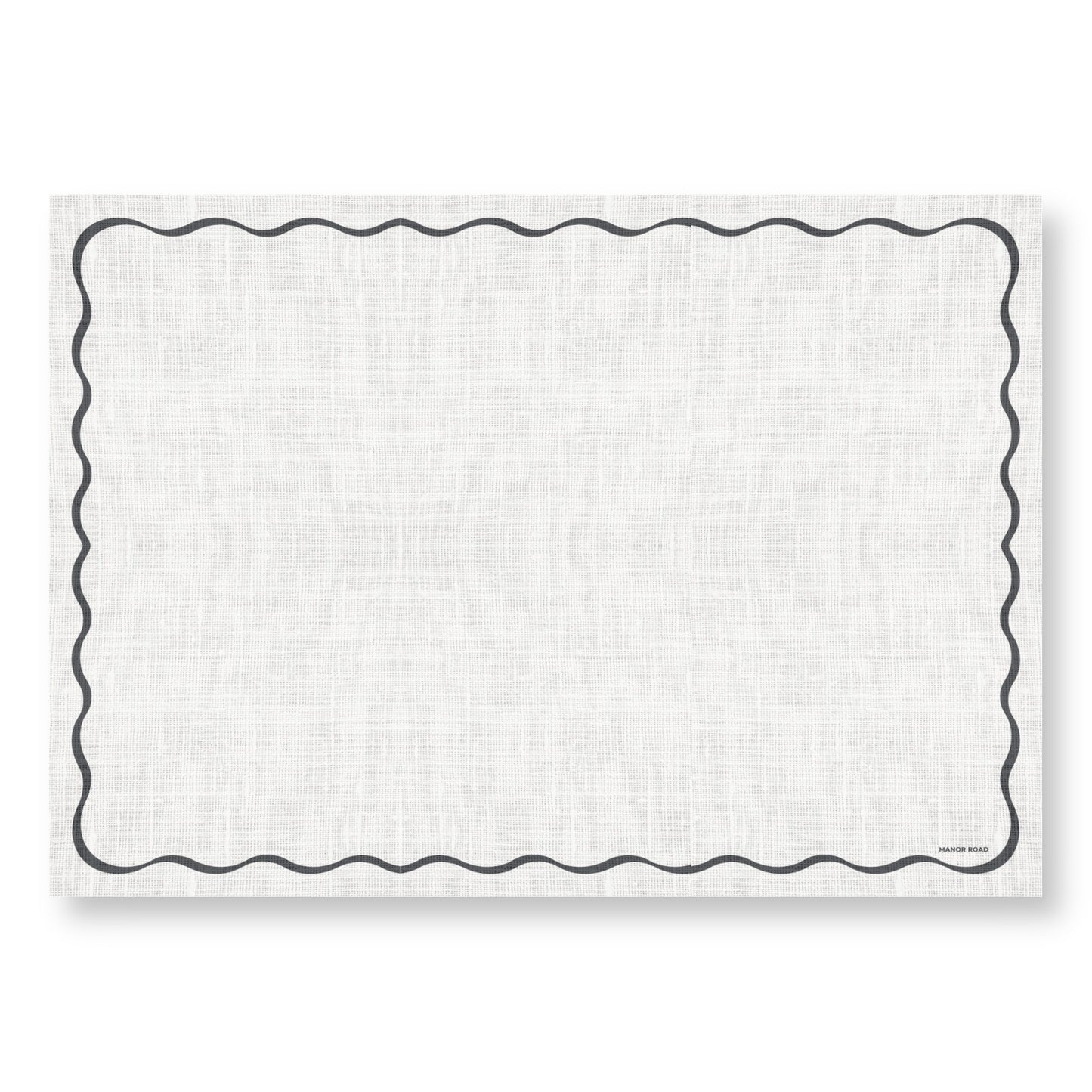 Manor Road Linen Scallop White & Black Greaseproof Paper