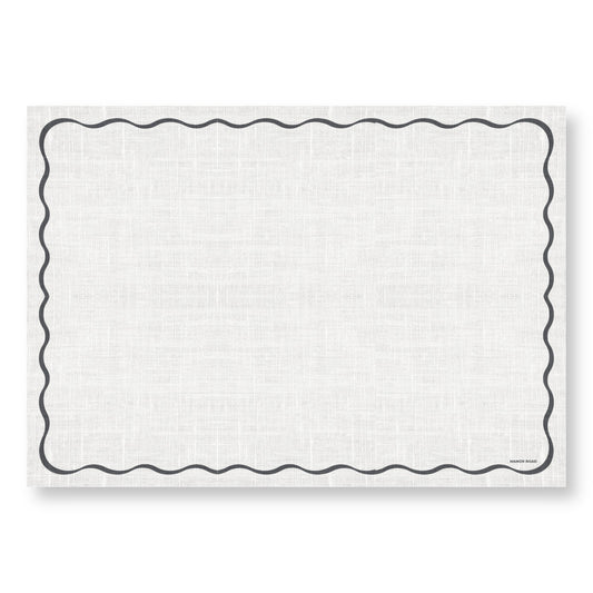 Manor Road Linen Scallop White & Black Greaseproof Paper