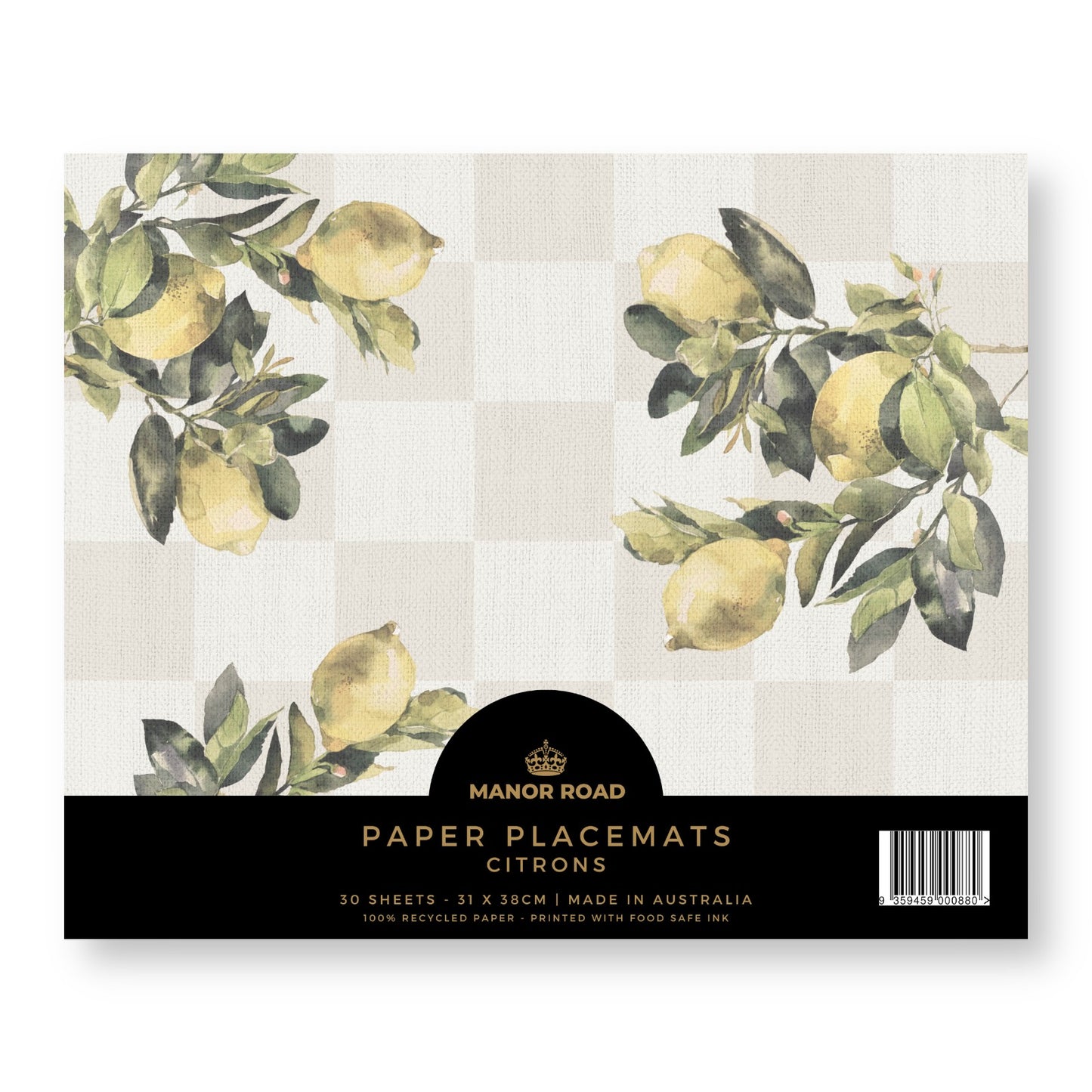 Manor Road Citrons Paper Placemat Pad