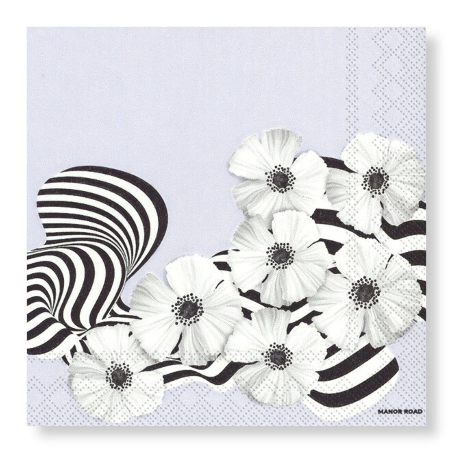 Manor Road Lilac & Stripe Poppies Cocktail Napkins