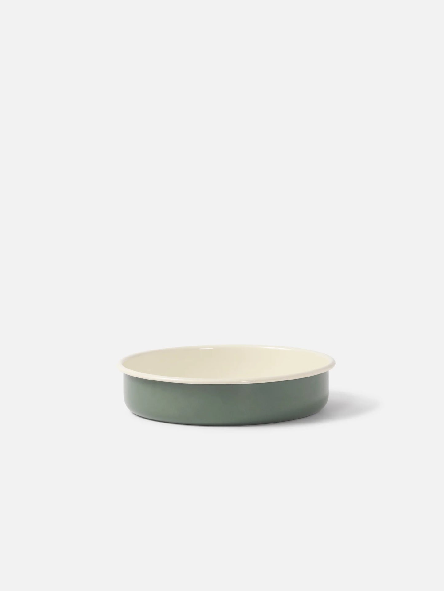Citta Enamel Round Baking Tray Olive/Cream Small
