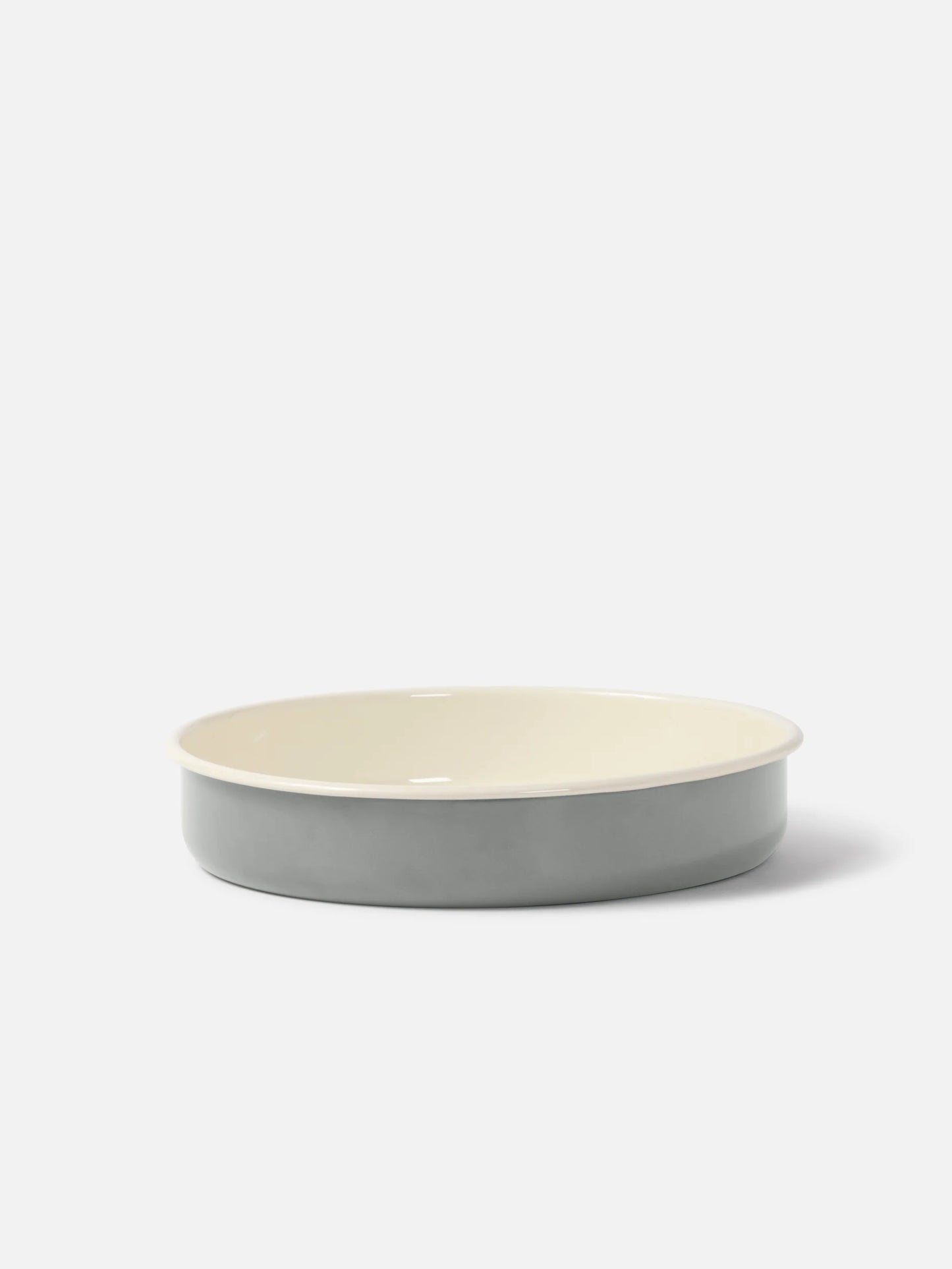 Citta Enamel Round Baking Tray Dark Grey/Cream Large