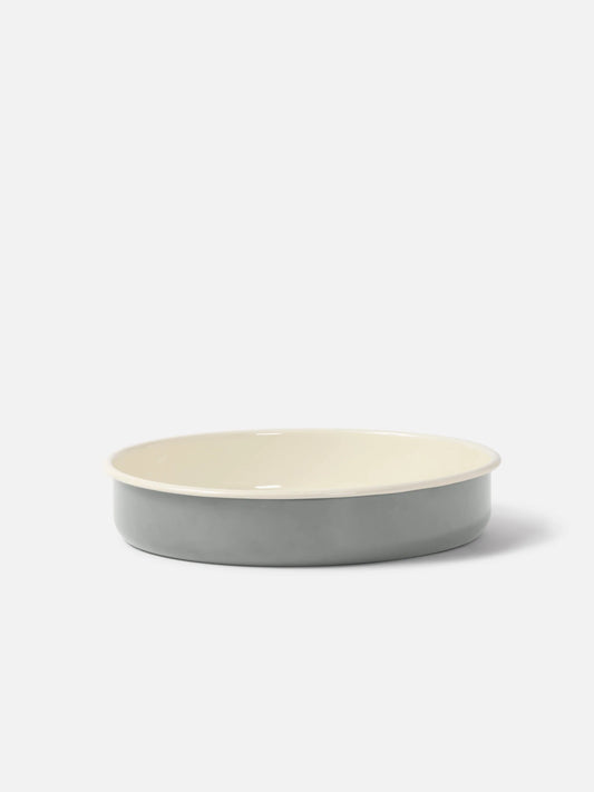 Citta Enamel Round Baking Tray Dark Grey/Cream Large