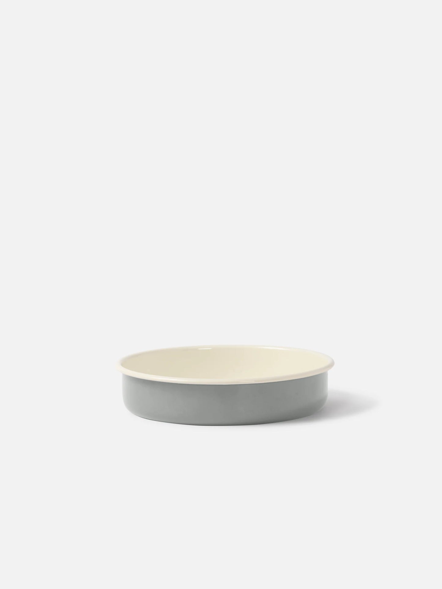 Citta Enamel Round Baking Tray Dark Grey/Cream Small