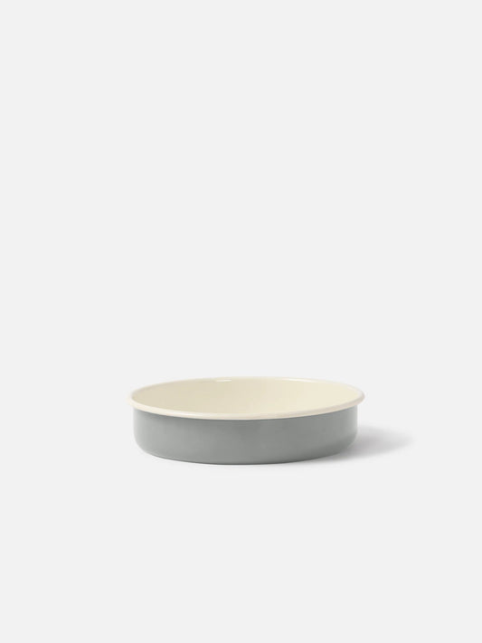 Citta Enamel Round Baking Tray Dark Grey/Cream Small