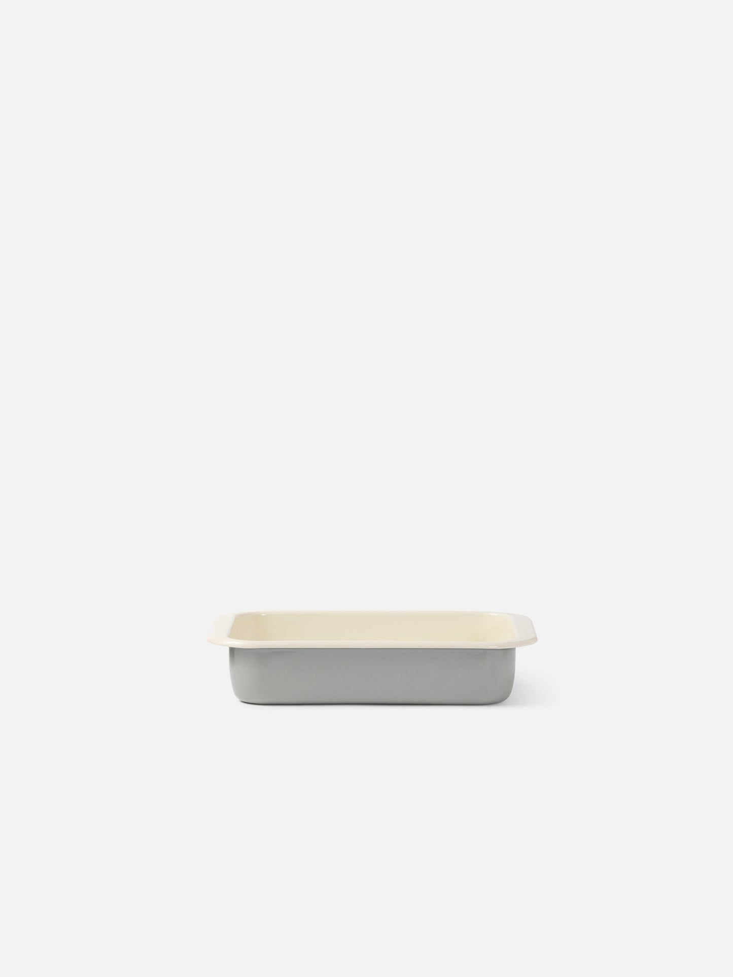 Citta Enamel Baking Tray Dark Grey/Cream Small