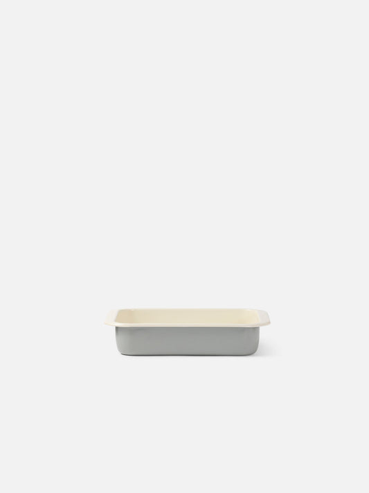 Citta Enamel Baking Tray Dark Grey/Cream Small