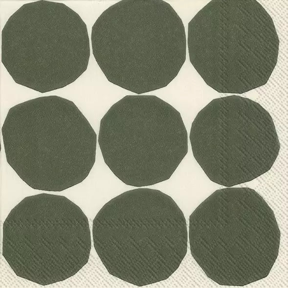 Marimekko Kivet White Green Luncheon Napkins