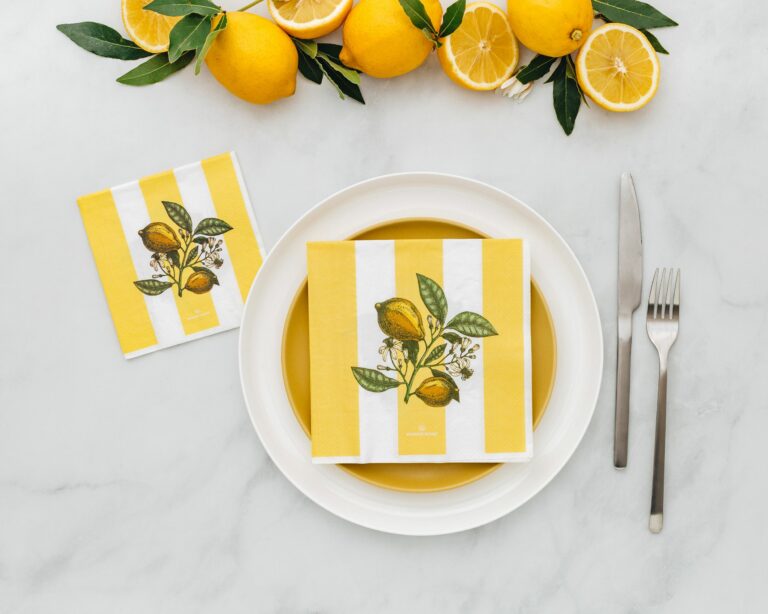 Manor Road Lemon Sorbet Luncheon Napkins