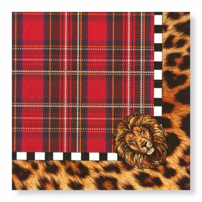 Manor Road Leopard & Tartan Dinner Napkins