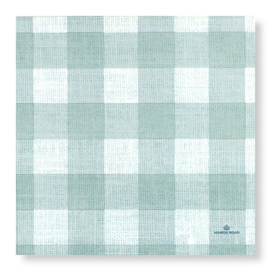 Manor Road Linen Gingham Duck Egg Dinner Napkins