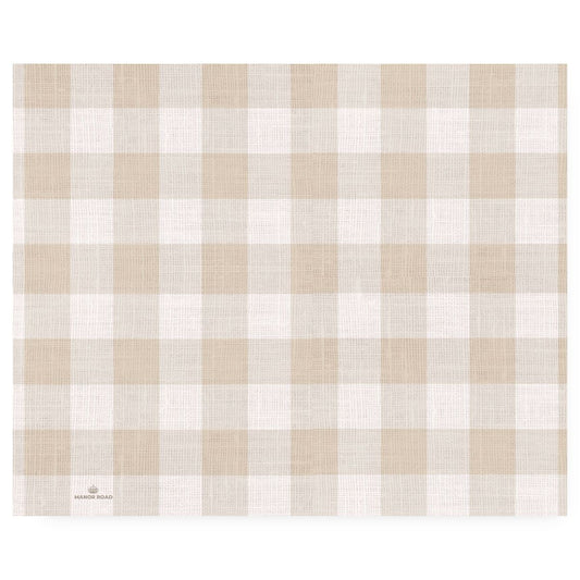 Manor Road Linen Gingham Natural Paper Placemat Pad