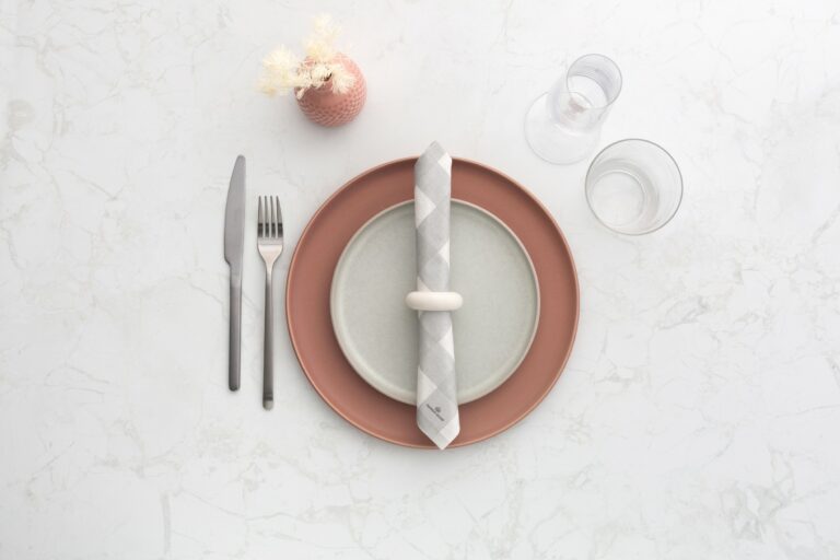 Manor Road Linen Gingham Soft Grey Dinner Napkins