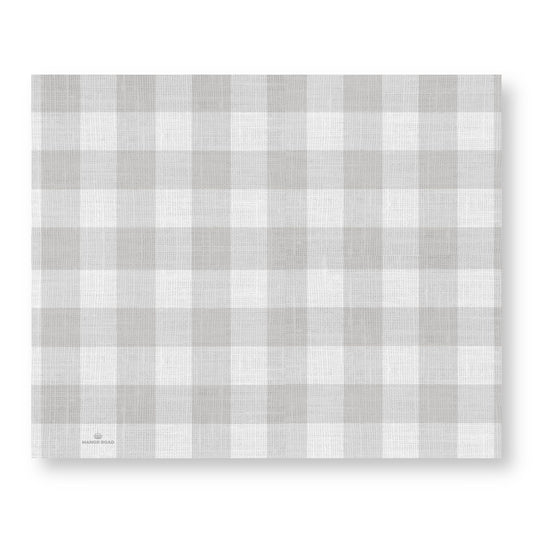 Manor Road Linen Gingham Soft Grey Paper Placemat Pad