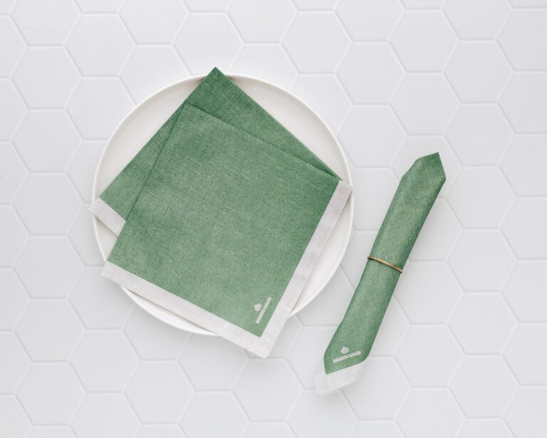 Manor Road Linen Green Dinner Napkins