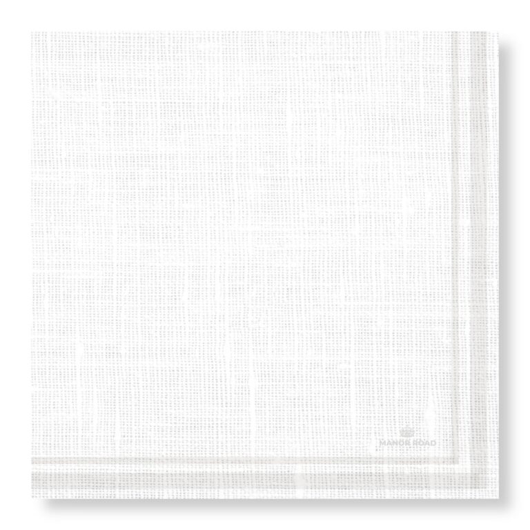 Manor Road Linen Luxe White Dinner Napkins