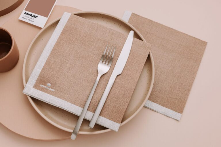 Manor Road Linen Mocha Mousse Dinner Napkins