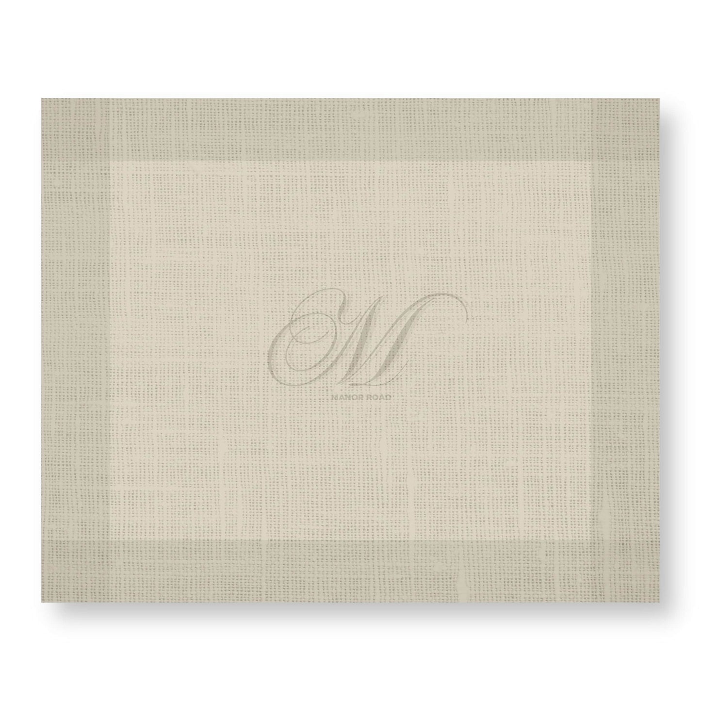 Manor Road Linen Monogram Beige Paper Placemat Pad