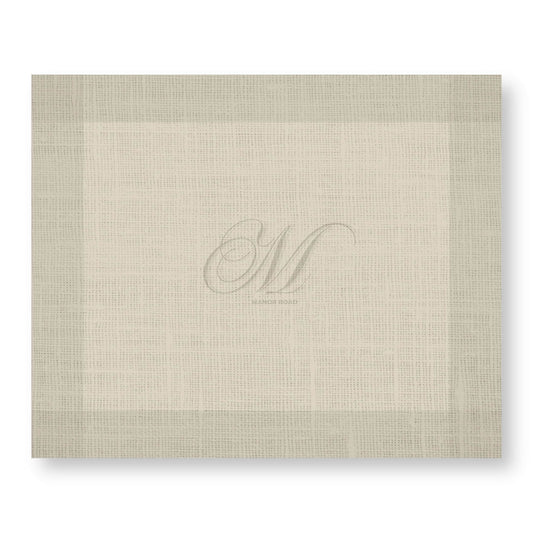 Manor Road Linen Monogram Beige Paper Placemat Pad