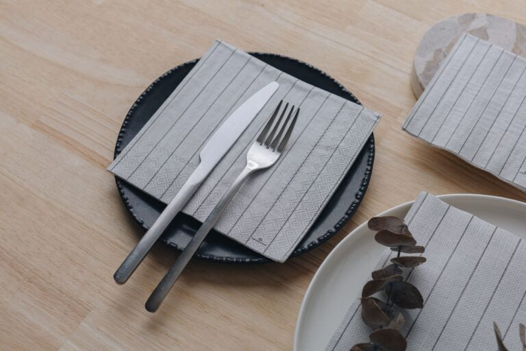 Manor Road Linen Pinstripe Cocktail Napkins