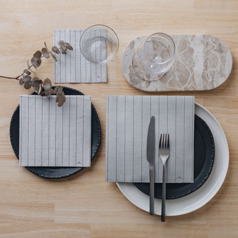 Manor Road Linen Pinstripe Cocktail Napkins