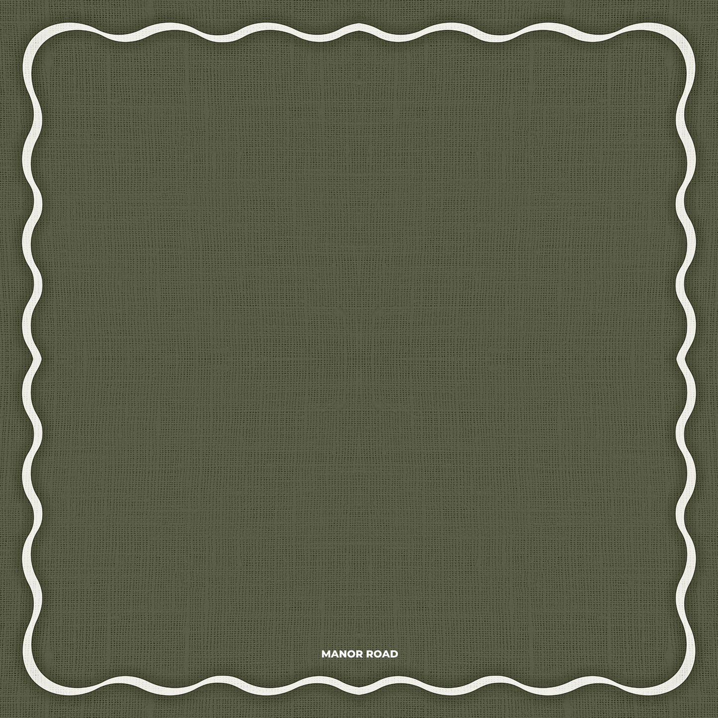 Manor Road Linen Scallop Olive & White Cheese Board Presentation Cards